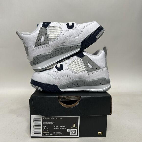 Nike Air Jordan 4 Retro TD “Midnight Navy White” 2024 - Picture 3 of 5